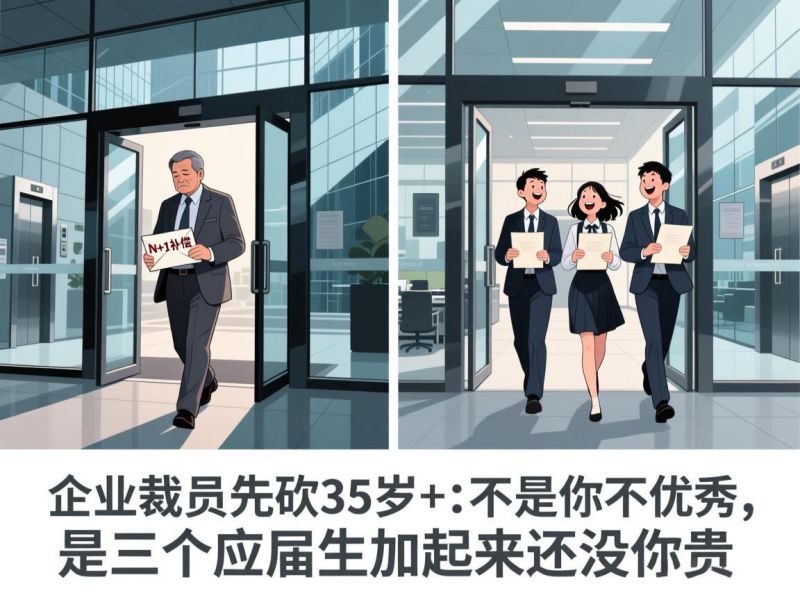 企业裁员先砍35岁+：不是你不优秀，是三个应届生加起来还没你贵