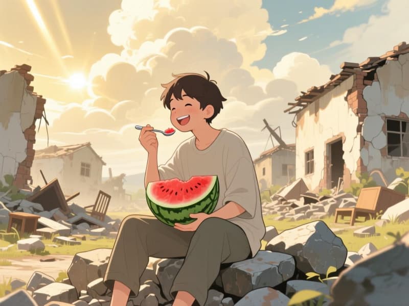 治愈你的不是文案，是那个在废墟里还想吃瓜的你自己