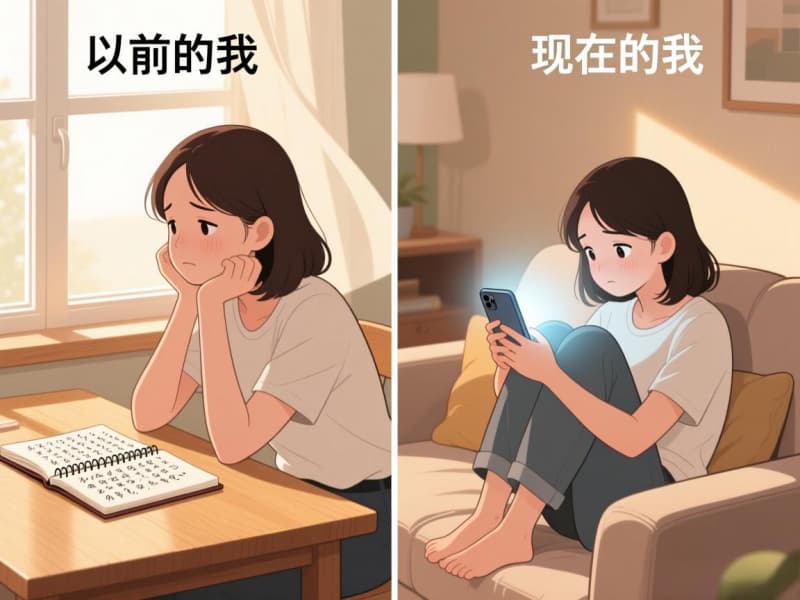 以前的我vs现在的我：从”放不下一个人”到”放不下手机”，太真实了