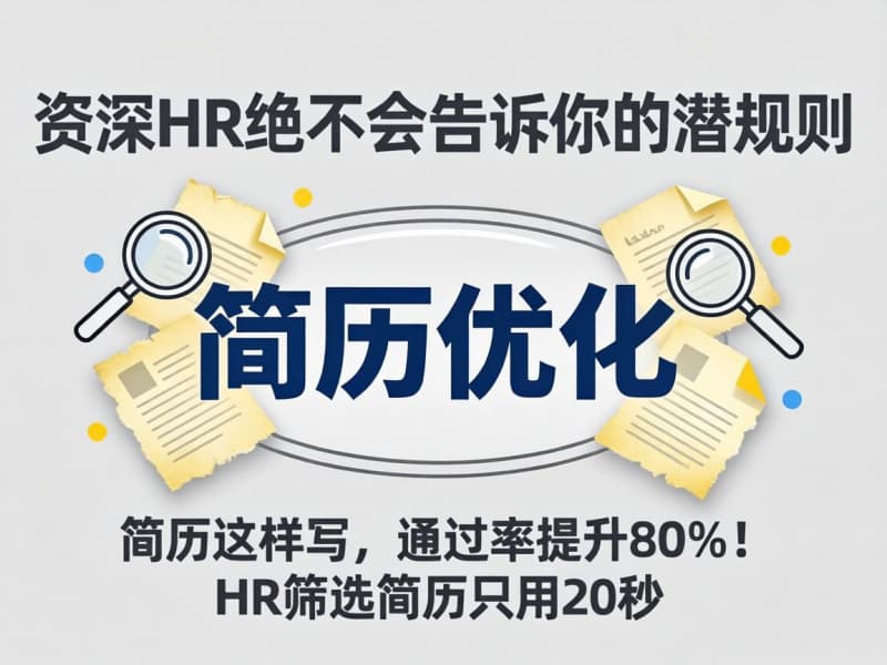 HR筛选简历只用20秒？简历这样写，通过率提升80%！资深HR绝不会告诉你的潜规则
