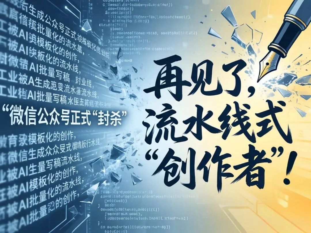 微信公众号正式“封杀”AI批量写稿：再见了，流水线式“创作者”！